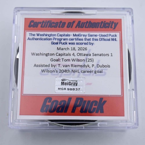 Image of Wilson, Tom - Washington Capitals - March 18, 2026 vs. Ottawa Senators (Capitals Logo)