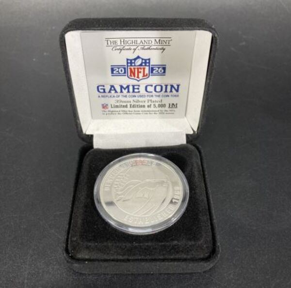 Broncos Silver Plated Flip Coin 