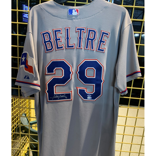 Adrian Beltre Game-Used and Autographed Road Grey Jersey - July 3, 2014 - Size 46
