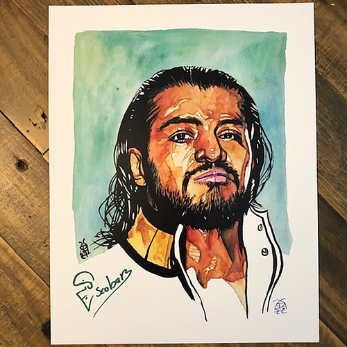 Santos Escobar SIGNED 11x14 Rob Schamberger Art Print