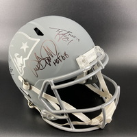 HOF - Patriots Multi Signed Replica Slate Speed Helmet Signed by Derrell...
