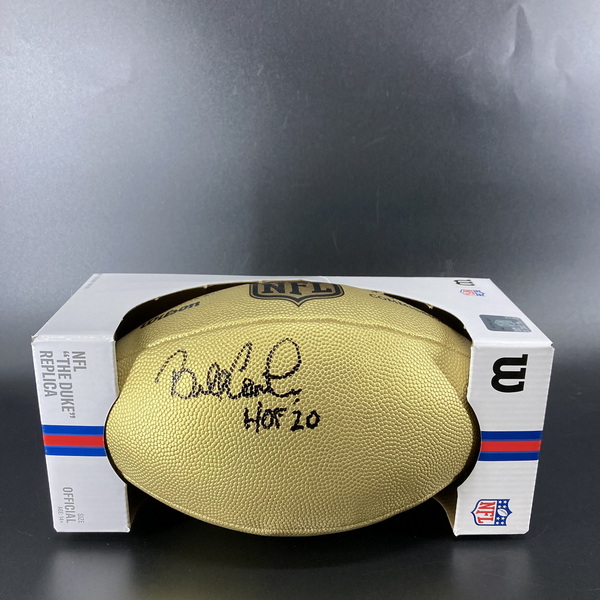 HOF - Steelers Bill Cowher Signed Gold Composite Football