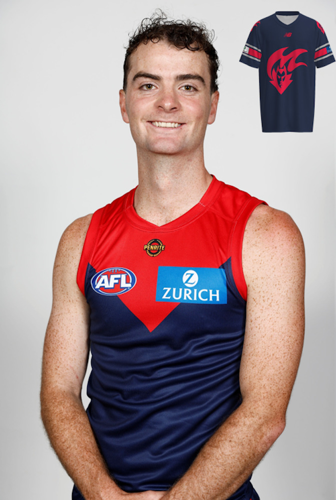 Melbourne Demons Gather Round Gridiron Top - Oscar Berry #38