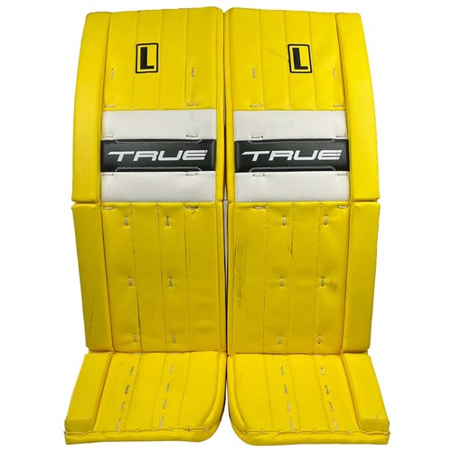 Photo of Game-Used 2026 Stadium Series TRUE Goalie Leg Pads - Jeremy Swayman