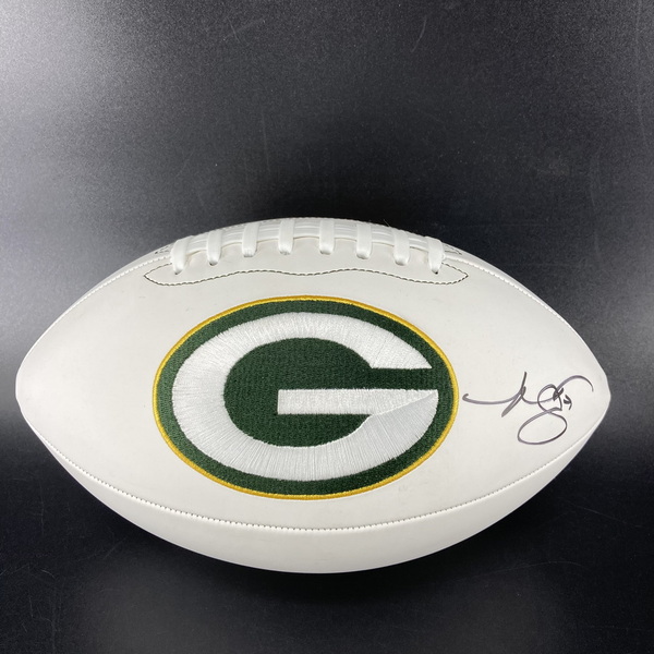 Packers - Romeo Doubs Signed Panel Ball With Stitched Packers Logo