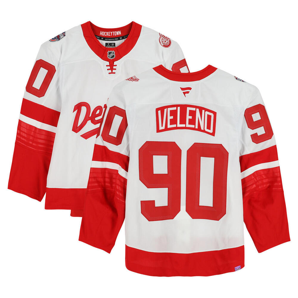 Joe Veleno Detroit Red Wings Game-Used #90 Jersey vs. Columbus