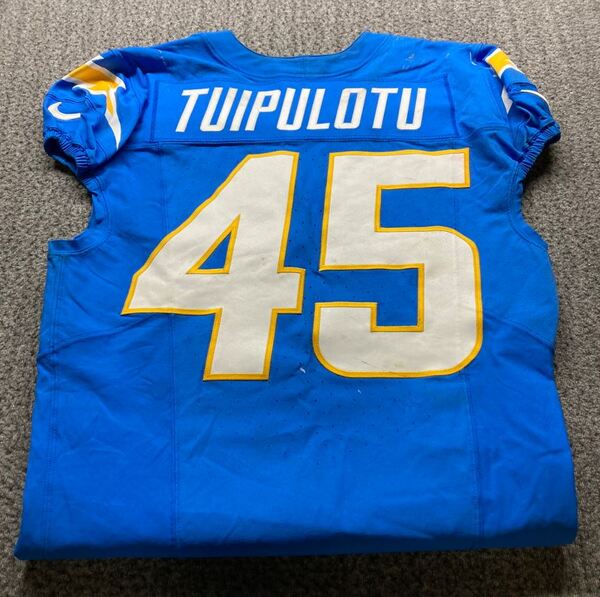 Sao Paulo Game - Chargers Tuli Tuipulotu Game Worn Jersey (9/05/2025) Si...
