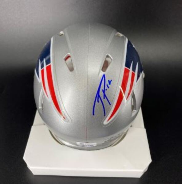 NFL - Patriots Ja'Lynn Polk Signed Mini Helmet