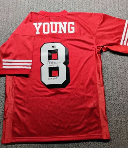 HOF - 49ers Steve Young Signed Mitchell & Ness Jersey Size 50