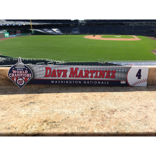 Dave Martinez Game-Used 2020 Locker Tag