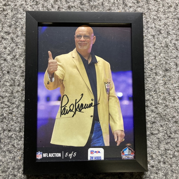 HOF - Vikings Paul Krause NFL Auction Exclusive Signed 5x7 Framed Photo ...