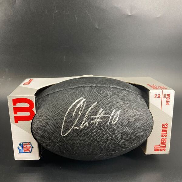NFL - Browns Quinshon Judkins Signed Black Composite Silver Series Football