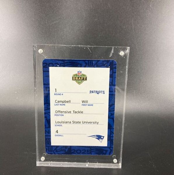 NFL - Patriots Will Campbell Special Edition 2025 Draft Card 1 of 2