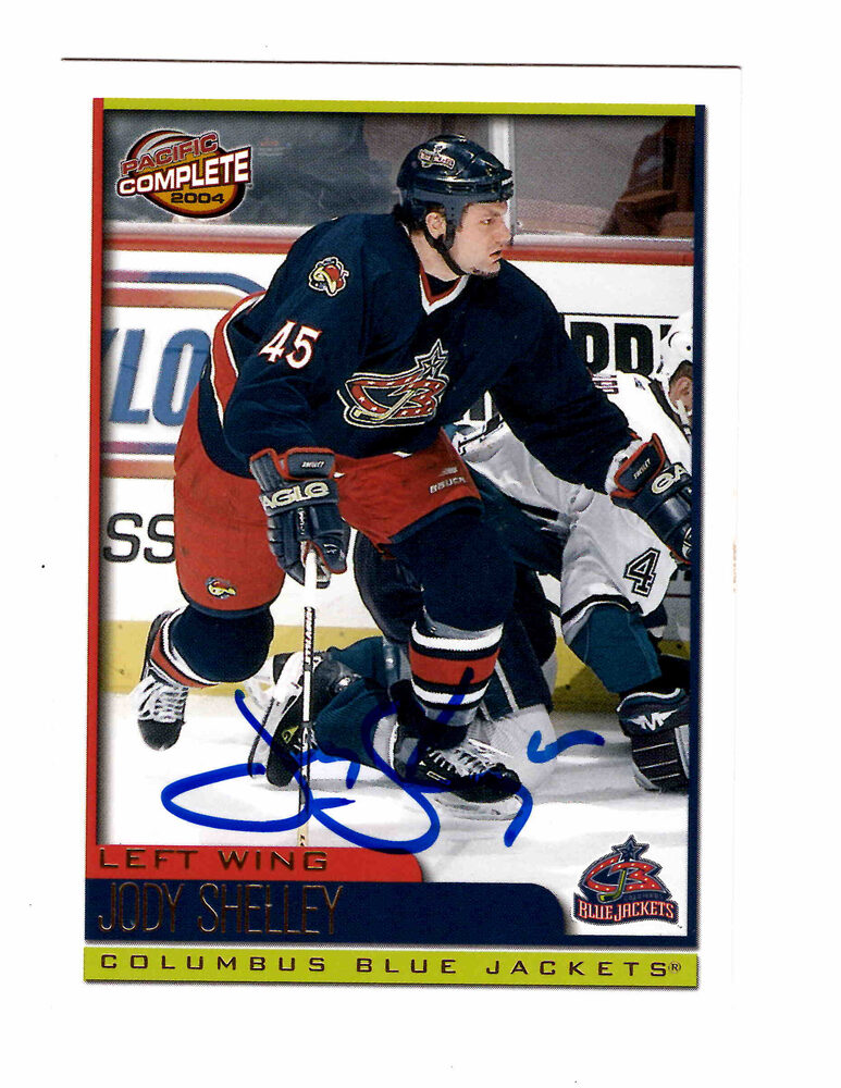 Jody Shelley Autographed Columbus Blue Jackets #384 Pacific Complete Hockey Card