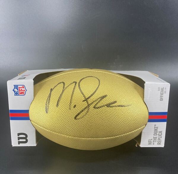 NFL - Ravens Malaki Starks Signed Gold Composite Football