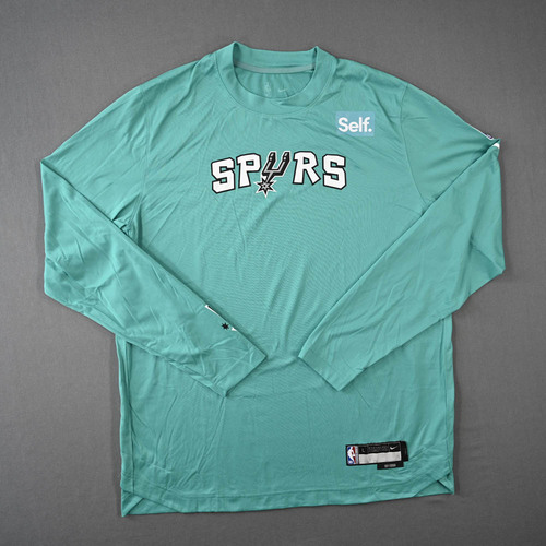 Image of San Antonio Spurs - Game-Issued City Edition Long-Sleeved Shooting Shirt - 2022-23 NBA Season