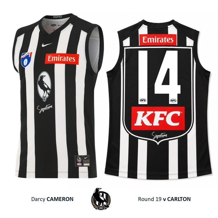 Photo of Darcy Cameron #14 Collingwood 2026 Retro Guernsey Guernsey
