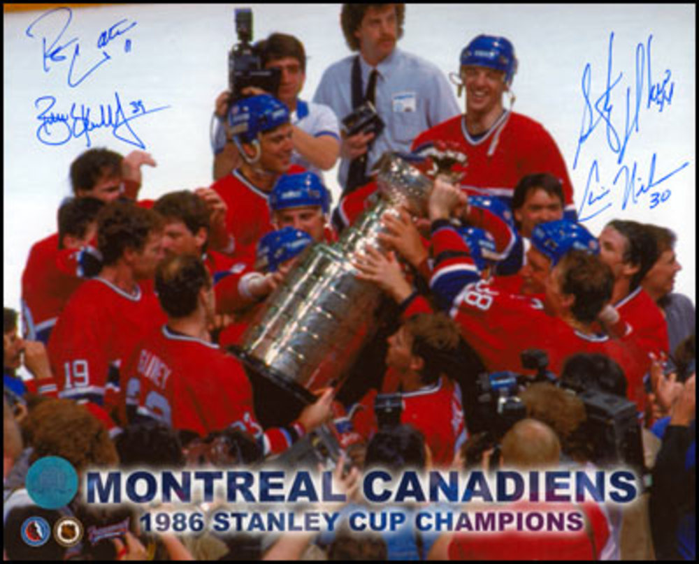 1986 Monteal Canadiens Stanley Cup Signed 8x10: Nilan Skrudland Walter & Richer