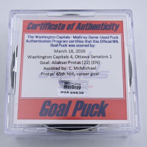 Image of Protas, Aliaksei - Washington Capitals - March 18, 2026 vs. Ottawa Senators (Capitals Logo)