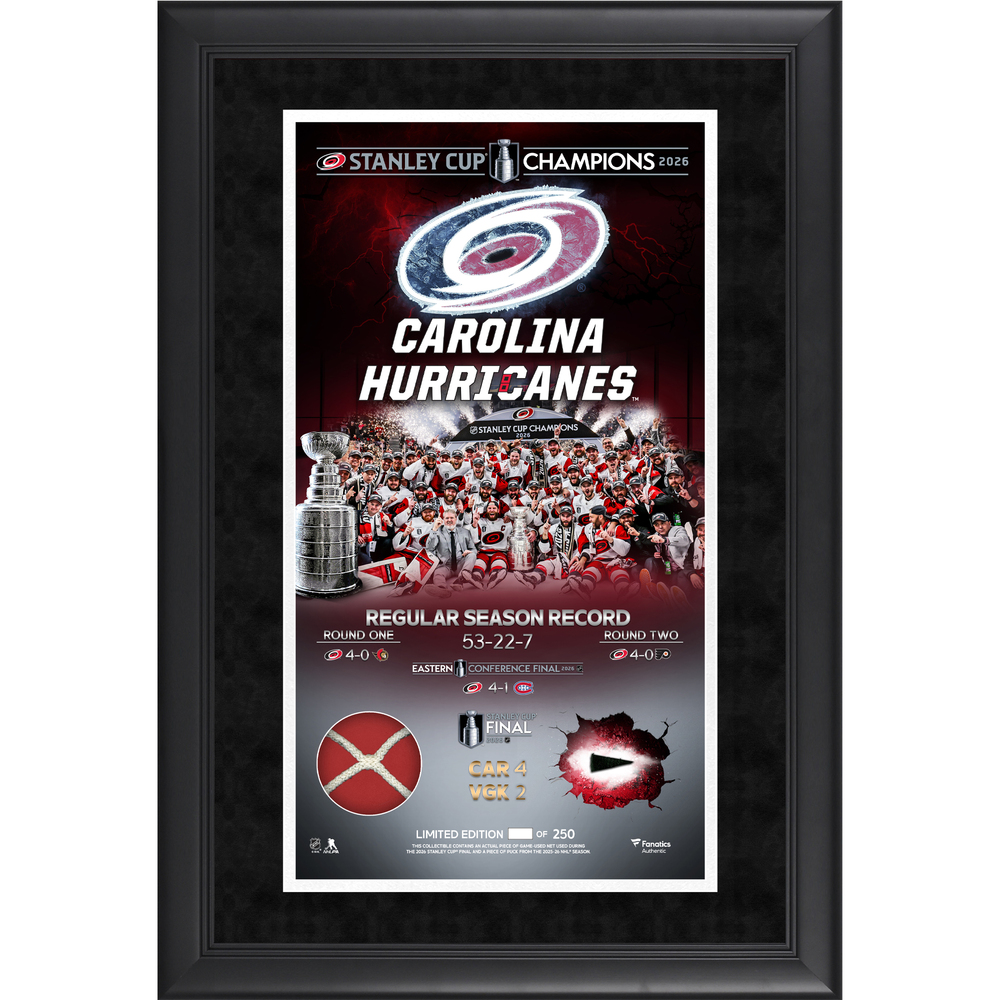 Carolina Hurricanes 2026 Stanley Cup Champions Framed 10