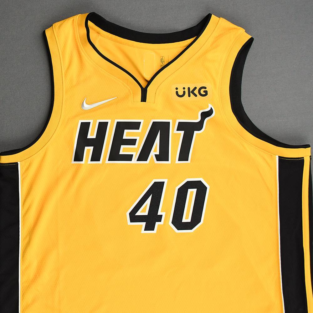 Udonis Haslem Autographed Miami Heat Trophy Gold Jersey Limited Edition No. 40 of 6,031