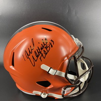 HOF - Browns Paul Warfield Signed Replica Speed Helmet with "HOF 98...