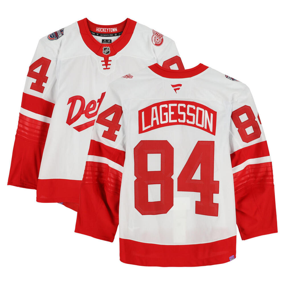 William Lagesson Detroit Red Wings Player-Issued #84 Jersey vs. Columbus Blue Jackets From March 1, 2025