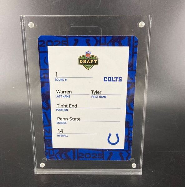 NFL - Colts Tyler Warren Special Edition 2025 Draft Card 1 of 2