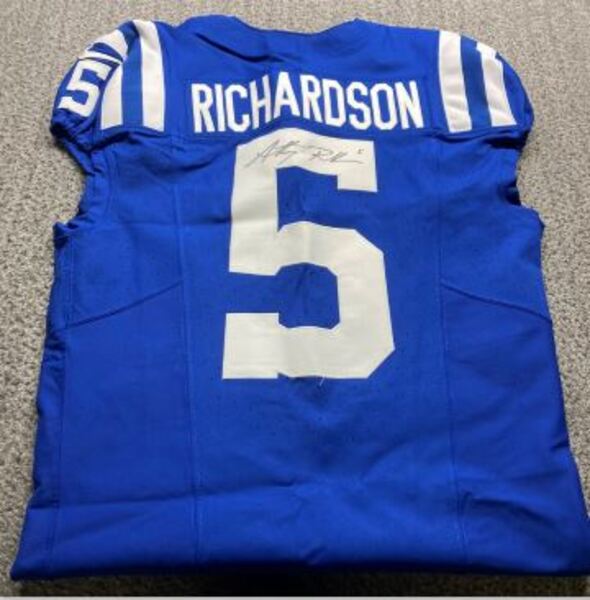 STS - Colts Anthony Richardson Signed Game Issued Jersey 2023 Season Siz...