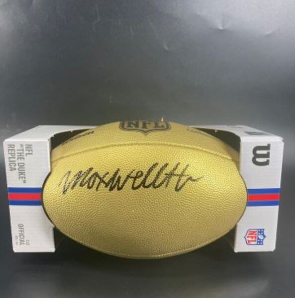 NFL - Bills Maxwell Hairston Signed Gold Composite Football