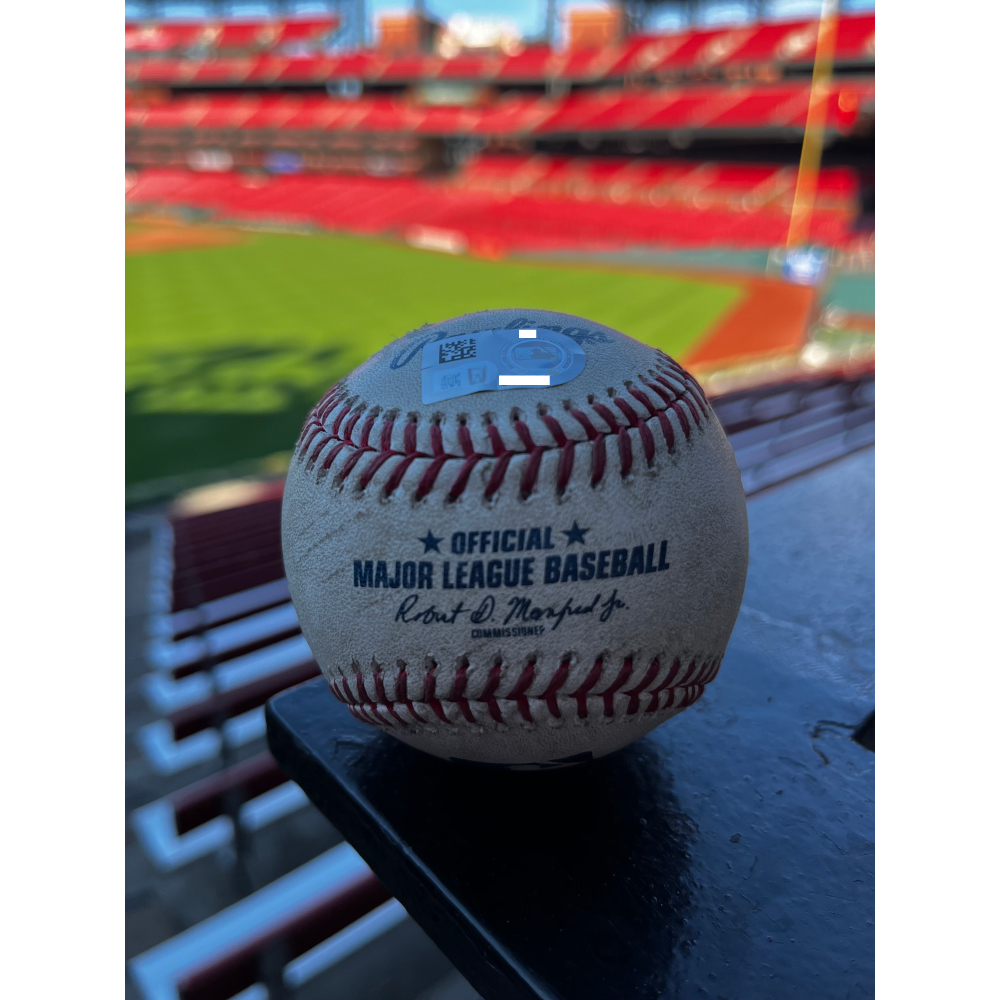 Cardinals Authentics Game Used Baseball Pitched by Fernando Cruz to Paul Goldschmidt *Fielders