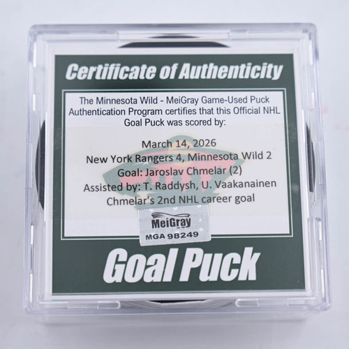 Image of Chmelar, Jaroslav - New York Rangers - March 14, 2026 at Minnesota Wild (Wild's 25th Anniversary Logo)