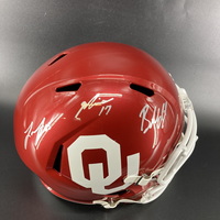 NFL - Oklahoma Replica Speed Helmet Signed by Baker Mayfield, Lane Johns...