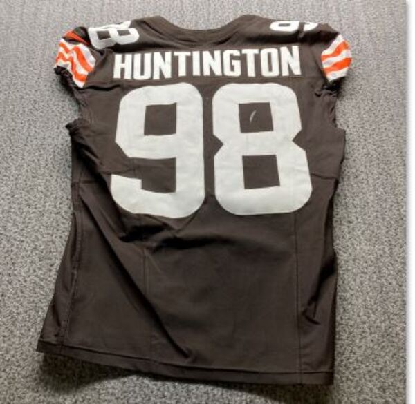 London Games - Browns Aidan Huntington Game Worn Jersey (10/05/2025) Siz...