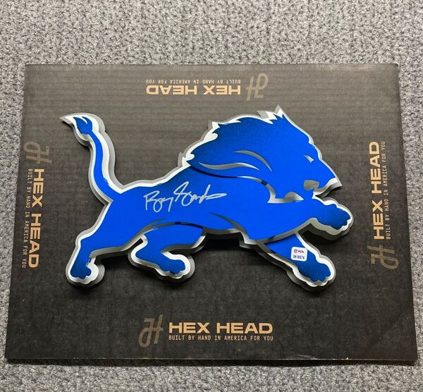 HOF - Lions Barry Sanders Signed 3D Metal Wall Art (14x10)