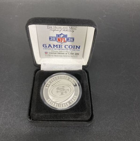 49ers Silver Plated Flip Coin
