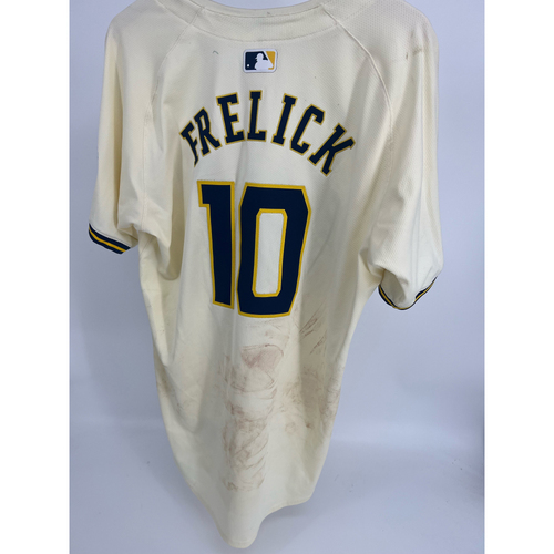 GU Cream Jersey #10 Sal Frelick 8/27/24 | Milwaukee Brewers
