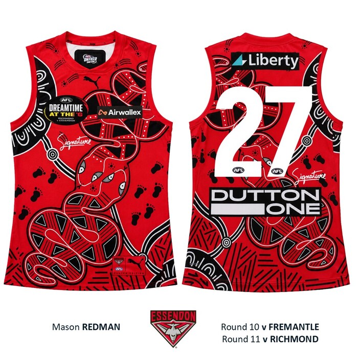 Photo of Mason Redman #27 Essendon 2026 ANZAC Guernsey 