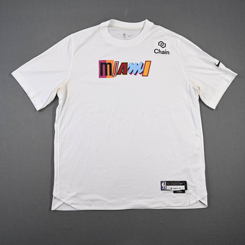 Image of Adebayo, Bam - Miami Heat - Game-Issued City Edition Short-Sleeved Shooting Shirt - 2022-23 NBA Season