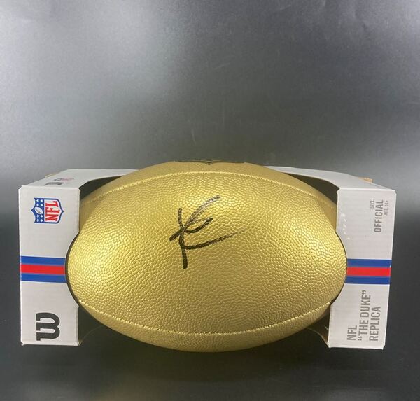 NFL - Giants Abdul Carter Signed Gold Composite Football