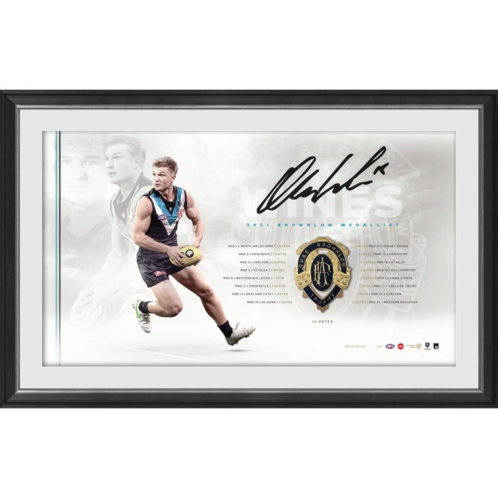 Photo of Ollie Wines Signed Brownlow Medal Lithograph - Premium Edition #1