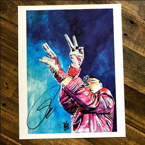 Shinsuke Nakamura SIGNED 11 x 14 Rob Schamberger Print