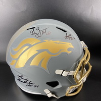 HOF - Broncos Multi Signed Replica Slate Speed Helmet Signed by Steve At...