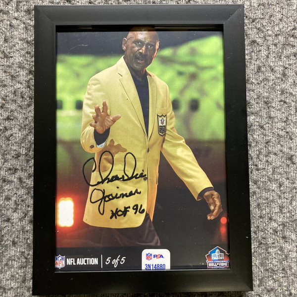 HOF - Chargers Charlie Joiner NFL Auction Exclusive Signed 5x7 Framed Ph...