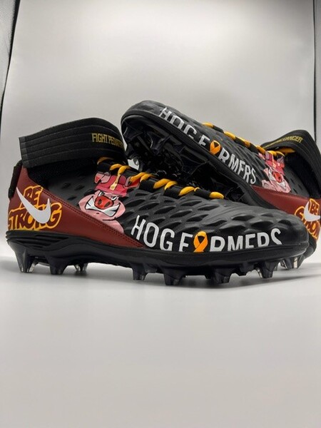 MCMC - Commanders Brandon Coleman 2025 Custom Cleats supporting HogFarmers