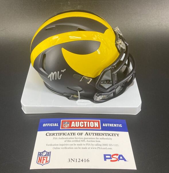 NFL - Michigan Mason Graham Signed Mini Helmet