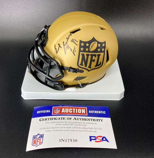 HOF - Oilers Earl Campbell Signed NFL Shield Rave Mini Helmet