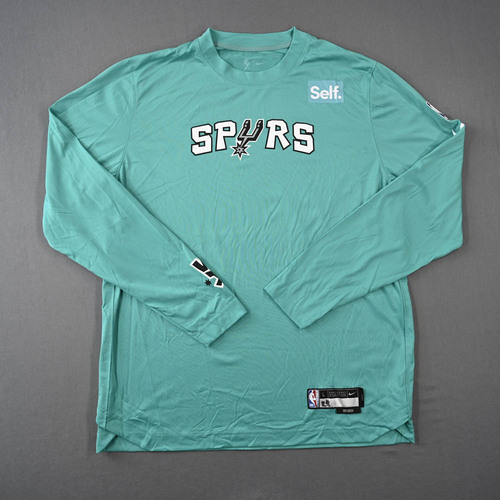 Image of Vassell, Devin - San Antonio Spurs - Game-Issued City Edition Long-Sleeved Shooting Shirt - 2022-23 NBA Season