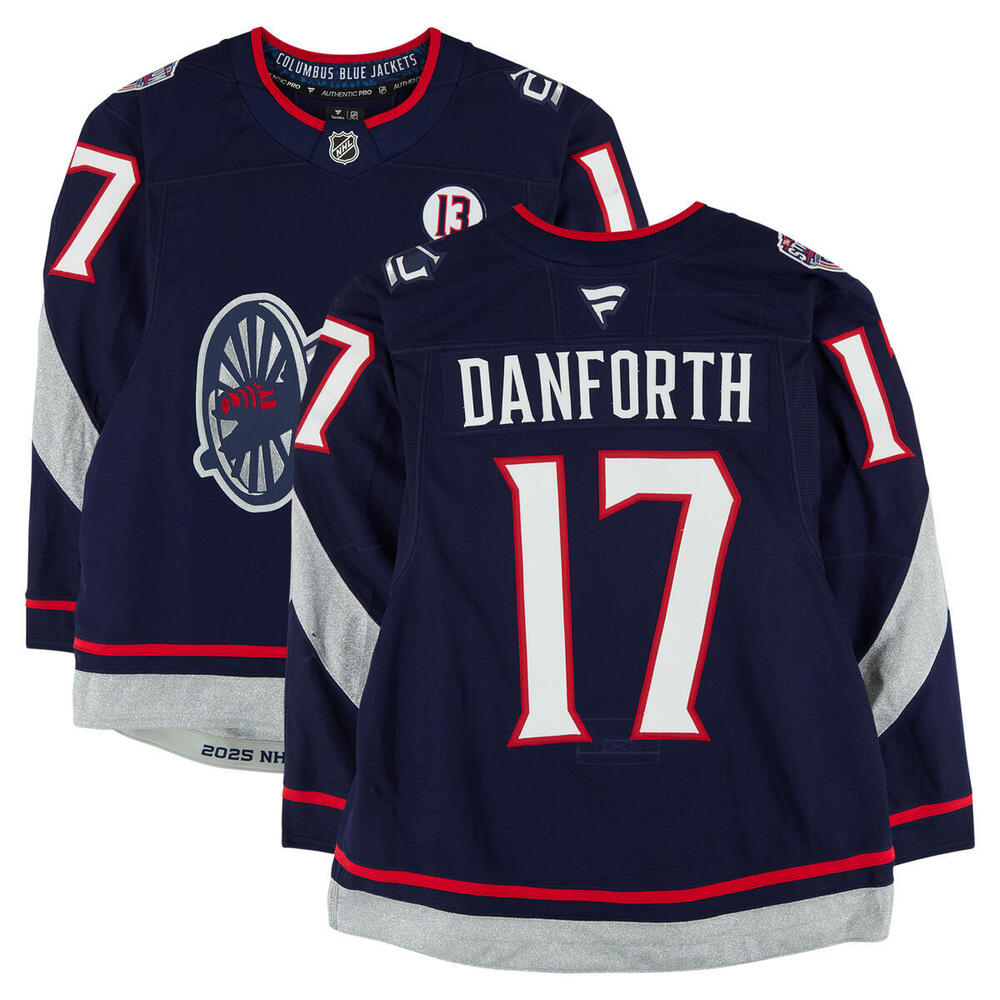 Justin Danforth Columbus Blue Jackets Game-Used #17 Jersey vs