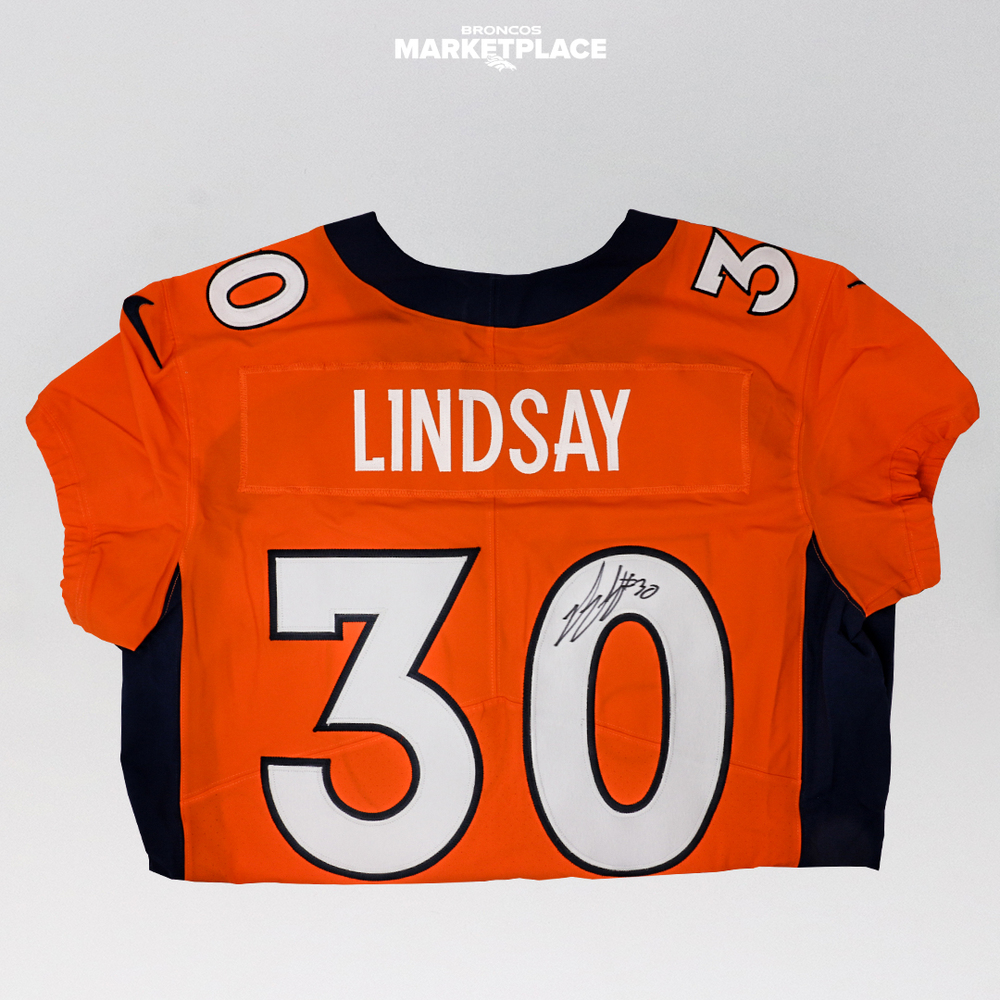 Phillip Lindsay Orange Autographed Authentic Jersey
